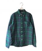 POLO RALPH LAURENポロ・ラルフローレン）の古着「CLBDPPPKS-LONG SLEEVE-SPORT SHIRT / チェックネルシャツ / チェックシャツ」｜グリーン×ネイビー