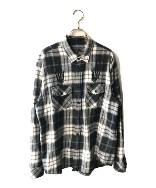 SUPREME（シュプリーム）Supreme (シュプリーム) Hysteric Glamour (ヒステリックグラマー) 21SS Plaid Flannel Shirt ブラック×ホワイト サイズ:Ｍの古着・服飾アイテム