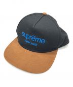 SUPREMEシュプリーム）の古着「15AW Classic Logo Suede Visor 5-Panel」｜ブラック×ブラウン