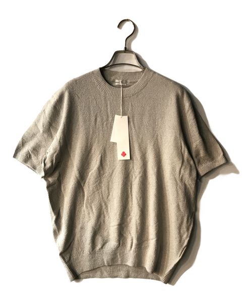 ikiji（イキジ）IKIJI (イキジ) Molded short sleeve crewneck / シルクリネン半袖ニット グレー サイズ:Mの古着・服飾アイテム