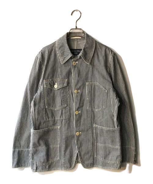 COMME des GARCONS HOMME（コムデギャルソン オム）COMME des GARCONS HOMME (コムデギャルソン オム) ヒッコリーカバーオール ネイビー×ホワイト サイズ:SSの古着・服飾アイテム