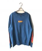 X-LARGEエクストララージ）の古着「FIRE LOGO CREWNECK SWEAT」｜ブルー