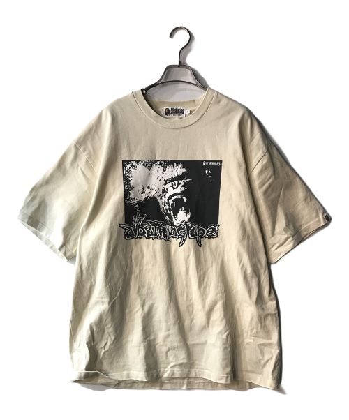 A BATHING APE（アベイシングエイプ）A BATHING APE (アベイシングエイプ) MAD APE GRAPHIC ACID WASH RELAXED FIT TEE アイボリー サイズ:LLの古着・服飾アイテム