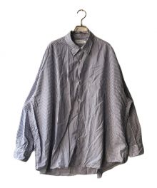 Graphpaper（グラフペーパー）の古着「Broad L/S Oversized Regular Collar Shirt」｜ブルー×ホワイト