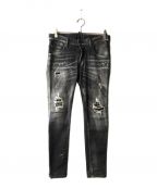 DSQUARED2ディースクエアード）の古着「Super Twinky Jean Paint Splash Destroyed Jeans / デニムパンツ」｜ブラック