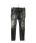 DSQUARED2（ディースクエアード）の古着「Super Twinky Jean Paint Splash Destroyed Jeans / デニムパンツ」｜ブラック