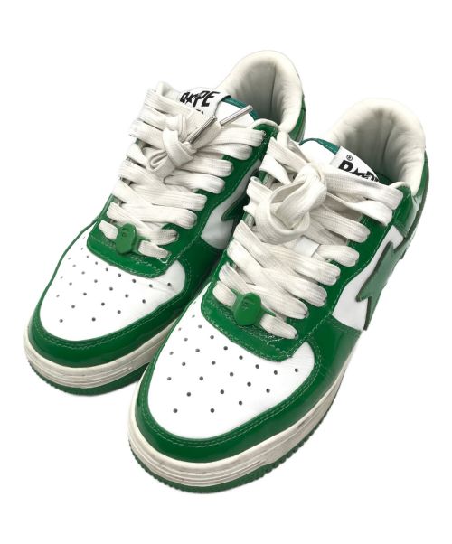 A BATHING APE（アベイシングエイプ）A BATHING APE (アベイシングエイプ) BAPESTA LOW / ローカットスニーカー グリーン×ホワイト サイズ:26㎝の古着・服飾アイテム