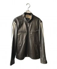 BURBERRY BLACK LABEL (バーバリーブラックレーベル) レザージャケット ブラウン サイズ:Ｌ