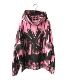 SUPREME×GENUINE MERCHANDISE（シュプリーム×ジェニュイン マーチャンダイズ）の古着「New York Yankees Airbrush Hooded Sweatshirt」｜ピンク