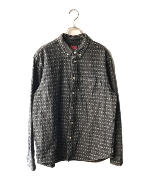 SUPREME（シュプリーム）Supreme (シュプリーム) Jacquard Logos Denim Shirt ブラック サイズ:Ｍの古着・服飾アイテム