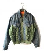 LEVI'Sリーバイス）の古着「MA-1 HYBRID TRUCKER JACKET」｜インディゴ×カーキ