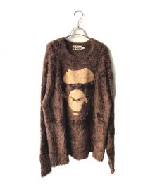 A BATHING APE（アベイシングエイプ）の古着「BAPE APE FACE KNIT」｜ブラウン