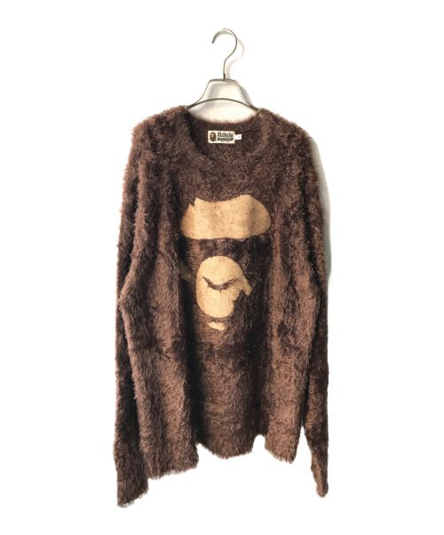 A BATHING APE（アベイシングエイプ）A BATHING APE (アベイシングエイプ) BAPE APE FACE KNIT ブラウン サイズ:XLの古着・服飾アイテム