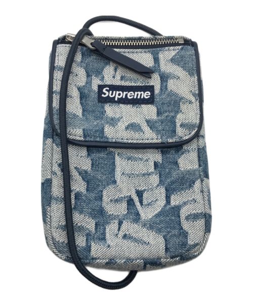 SUPREME（シュプリーム）Supreme (シュプリーム) 22SS Fat Tip Jacquard Denim Neck Pouch ブルーの古着・服飾アイテム