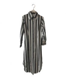 how（ハウ）の古着「L/S Shirt Dress 001 / ストライプシャツワンピース」｜ブラック×ホワイト