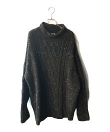 AURALEE（オーラリー）の古着「Wool Baby Alpaca Nepped Cable Knit Turtle Neck P/O」｜ブラウン