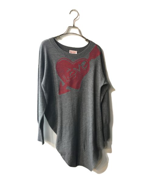 Vivienne Westwood RED LABEL（ヴィヴィアンウエストウッドレッドレーベル）Vivienne Westwood RED LABEL (ヴィヴィアンウエストウッドレッドレーベル) ラブアローニットワンピース グレー サイズ:2の古着・服飾アイテム