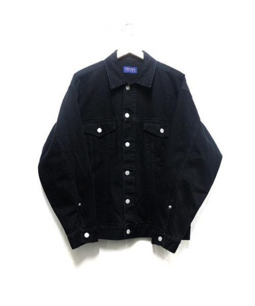 中古 古着通販 24karats トゥエンティーフォーカラッツ Sleeve Logo Denim Jacket ブラック サイズ L ブランド 古着通販 トレファク公式 Trefac Fashion