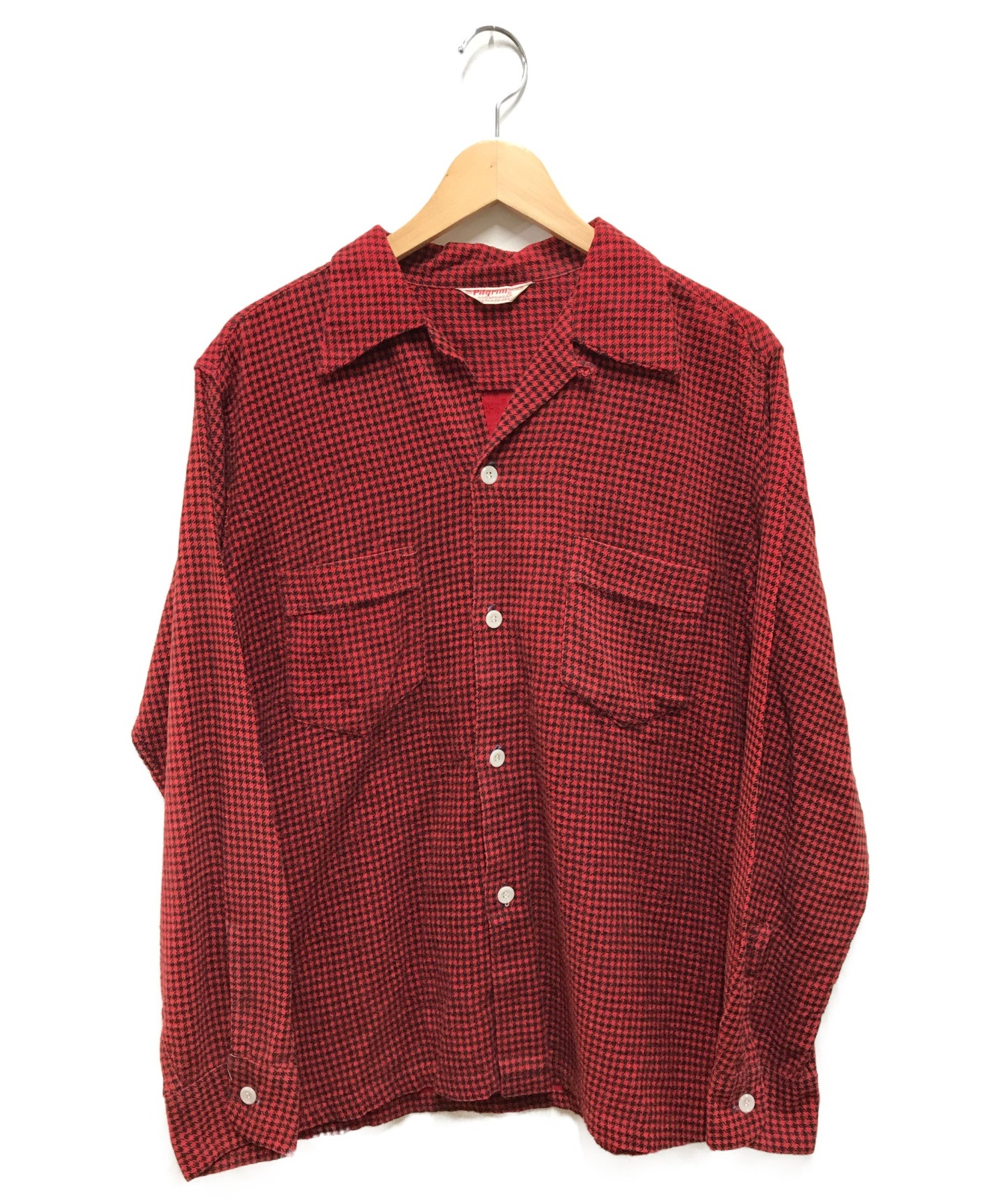 M】50s 60s Vintage PILGRIM L/S Rayon Shirt 50年代 60年代