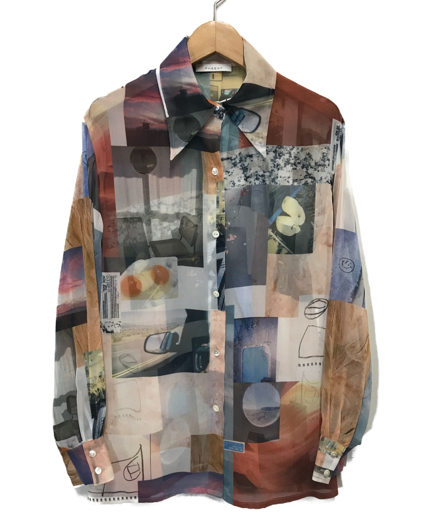 有名人芸能人】 shirt chiffon 新品！PHEENY（フィーニー）Print