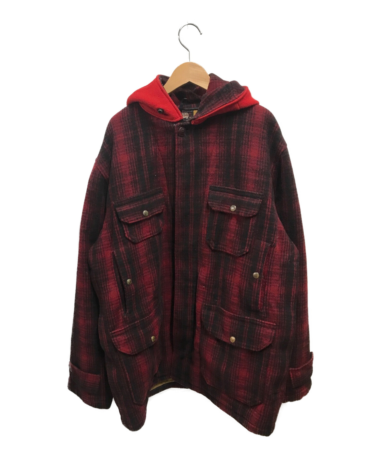 WOOLRICH (ウールリッチ) 50’sヴィンテージフーデットマッキーノクルーザージャケット レッド サイズ:44