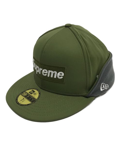 SUPREME×NEWERA（シュプリーム × ニューエラ）SUPREME×NEWERA (シュプリーム × ニューエラ) イアーフラップボックスロゴキャップ グリーンの古着・服飾アイテム