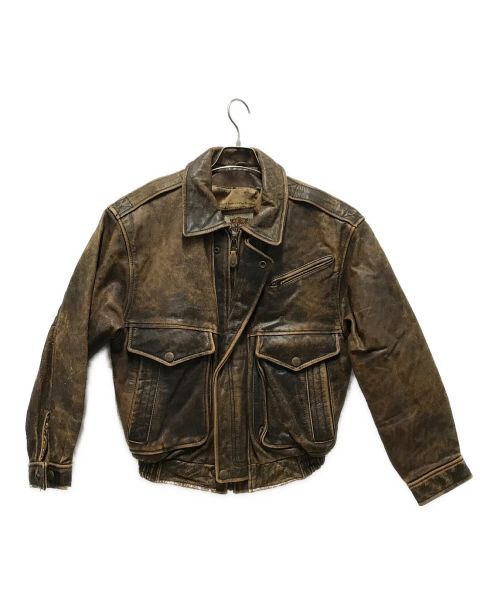 HARLEY-DAVIDSON（ハーレーダビッドソン）HARLEY-DAVIDSON (ハーレーダビッドソン) A-2レザーブルゾン ブラウン サイズ:Mの古着・服飾アイテム