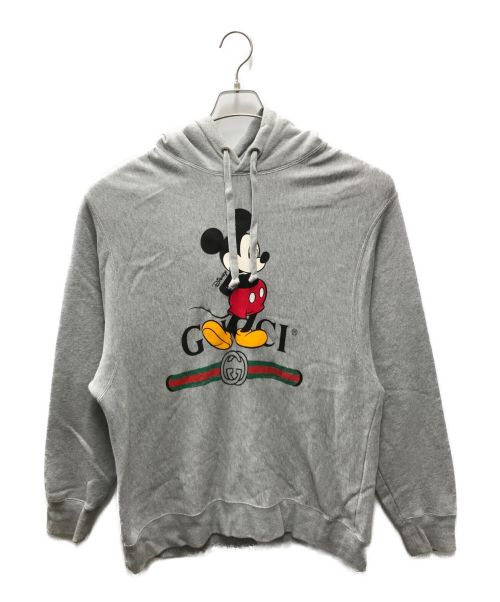 DISNEY（ディズニー）DISNEY (ディズニー) GUCCI (グッチ) コラボプリントパーカー グレー サイズ:Mの古着・服飾アイテム