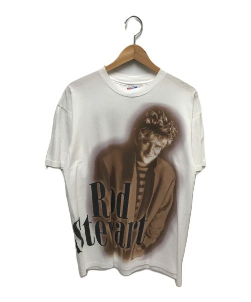 Rod Stewart（ロッド・スチュワート）ROD STEWART (ロッド・スチュワート) 90‘sヴィンテージプリントTEE ホワイト サイズ:LARGEの古着・服飾アイテム