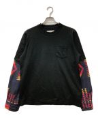 sacaiサカイ）の古着「ARCHIVE PRINT MIX LONG SLEEVE T-SHIRT」｜ブラック