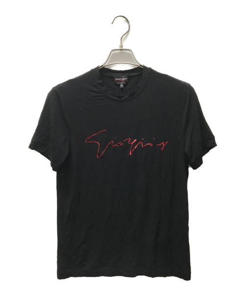 GIORGIO ARMANI（ジョルジョアルマーニ）GIORGIO ARMANI (ジョルジョアルマーニ) ロゴTEE ブラック サイズ:48の古着・服飾アイテム