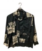 Porter Classicポータークラシック）の古着「ALOHA LONG SHIRT TIMES SQUARE」｜ブラック