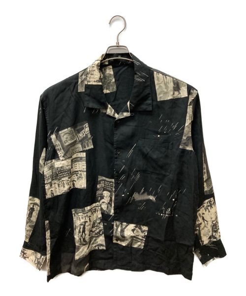 Porter Classic（ポータークラシック）Porter Classic (ポータークラシック) ALOHA LONG SHIRT TIMES SQUARE ブラック サイズ:Ｍの古着・服飾アイテム