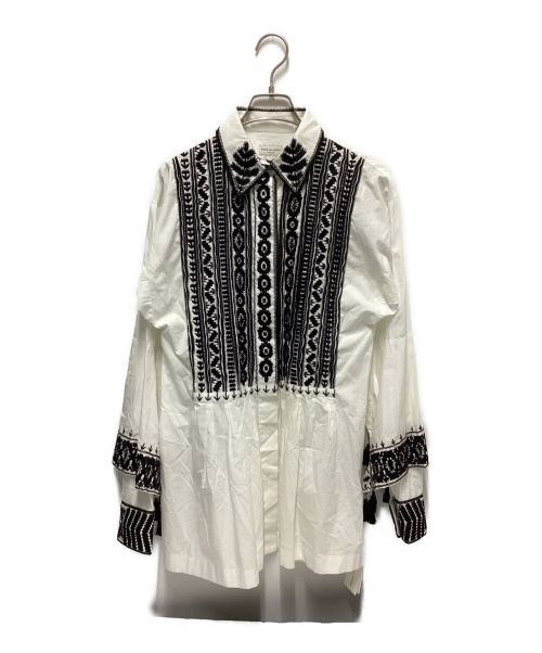 DRIES VAN NOTEN（ドリスヴァンノッテン）DRIES VAN NOTEN (ドリスヴァンノッテン) CASTALY EMBROIDERED SHIRT ホワイト サイズ:Mの古着・服飾アイテム