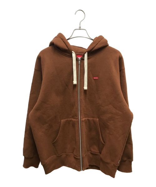 SUPREME（シュプリーム）SUPREME (シュプリーム) Small Box Drawcord Zip Up Hooded Sweatshirt ブラウン サイズ:LARGEの古着・服飾アイテム