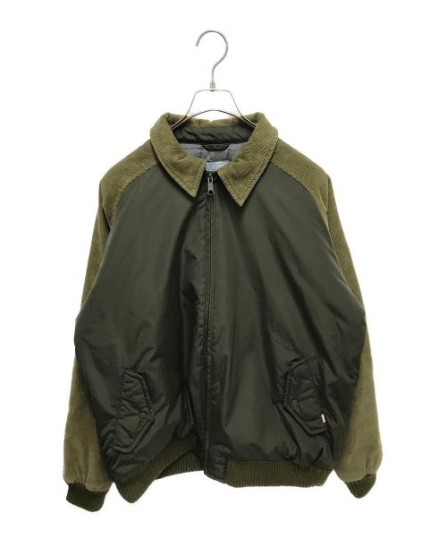 OLDstussy（オールドステューシー）OLDSTUSSY (オールドステューシー) 90`Sナイロン切替コーデュロイジャケット オリーブ サイズ:Mの古着・服飾アイテム