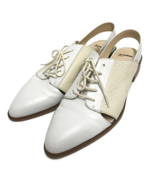 JIL SANDER NAVY（ジルサンダー ネイビー）JIL SANDER NAVY (ジルサンダー ネイビー) バックストラップドレスサンダル ホワイト サイズ:37 1/2の古着・服飾アイテム