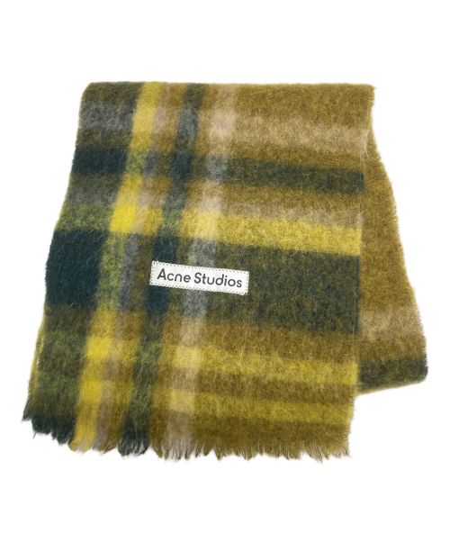 Acne studios（アクネ ストゥディオス）Acne studios (アクネストゥディオス) チェックヘビースカーフ カーキ サイズ:200×32cmの古着・服飾アイテム