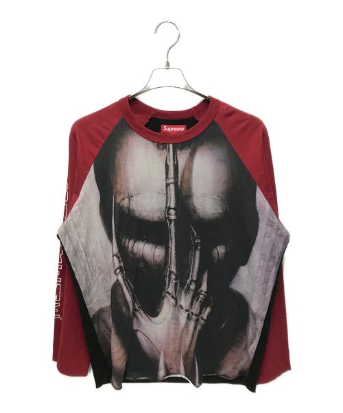 SUPREME（シュプリーム）Supreme (シュプリーム) H.R. GIGER RAGLAN L/S TOP レッド サイズ:Mの古着・服飾アイテム