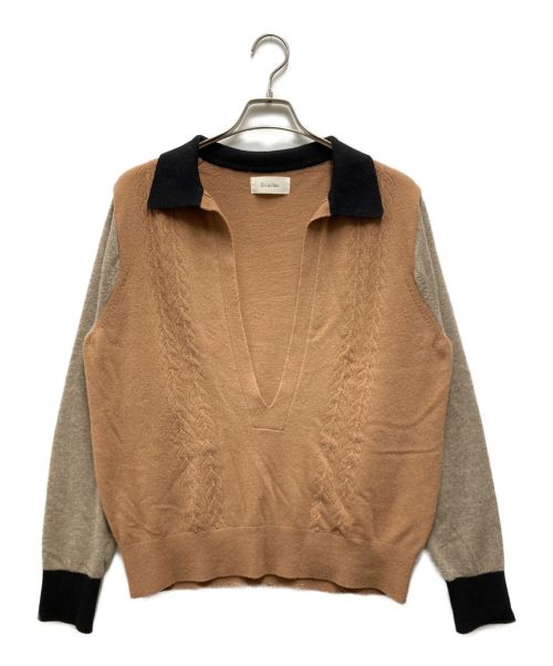 Ernie Palo（アーニーパロ）Ernie Palo (アーニーパロ) V Neck L/S Knit ブラウン サイズ:46の古着・服飾アイテム