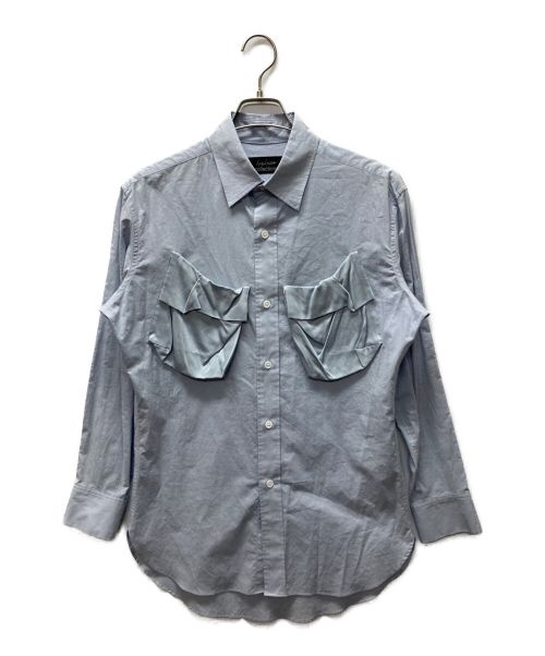 YOHJI YAMAMOTO（ヨウジヤマモト）YOHJI YAMAMOTO (ヨウジヤマモト) SUNNY COTTON DRAPE P SHIRT ブルー サイズ:1の古着・服飾アイテム