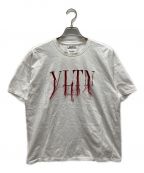 doublet×VALENTINOダブレット×ヴァレンティノ）の古着「FRYING VLTN LOGO EMBROIDERY T-SHIRT」｜ホワイト