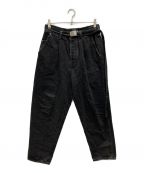 doubletダブレット）の古着「SILK DENIM WIDE TROUSER」｜ブラック