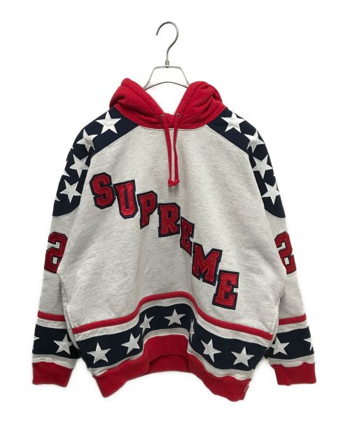 SUPREME（シュプリーム）Supreme (シュプリーム) hockey hooded sweatshrit グレー サイズ:Mediumの古着・服飾アイテム