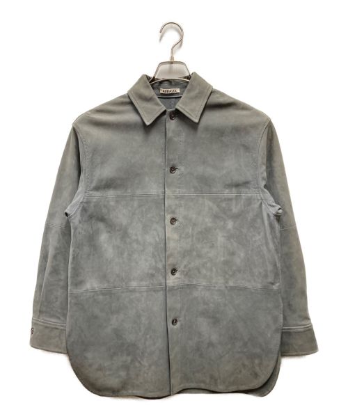 AURALEE（オーラリー）AURALEE (オーラリー) NUBUCK LEATHER BIG SHIRTS グレーの古着・服飾アイテム