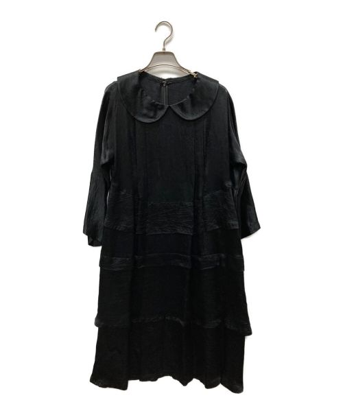 tricot COMME des GARCONS（トリココムデギャルソン）tricot COMME des GARCONS (トリココムデギャルソン) ティアードサテンワンピース ブラック サイズ:Mの古着・服飾アイテム