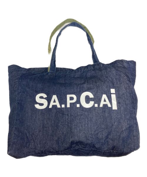 A.P.C.（アーペーセー）A.P.C. (アー・ペー・セー) sacai (サカイ) リバーシブルトートバッグ インディゴ×オリーブ サイズ:下記参照の古着・服飾アイテム