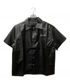 LAST NESTラストネスト）の古着「embroidered leather shirts」｜ブラック