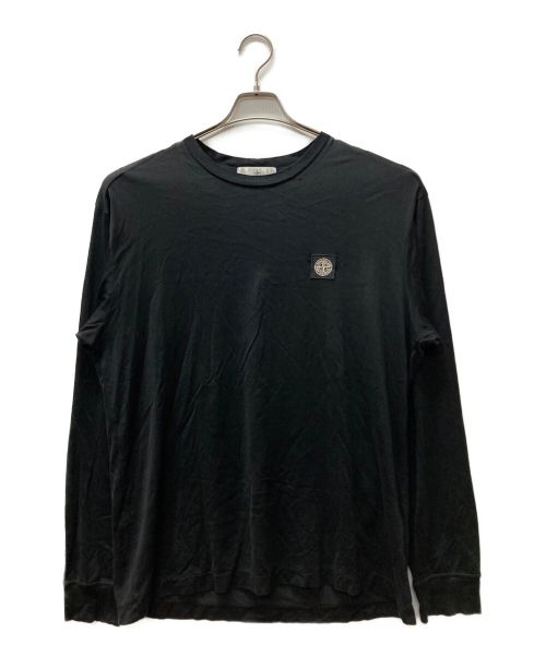 STONE ISLAND（ストーンアイランド）STONE ISLAND (ストーンアイランド) ロゴL/S TEE ブラック サイズ:XLの古着・服飾アイテム