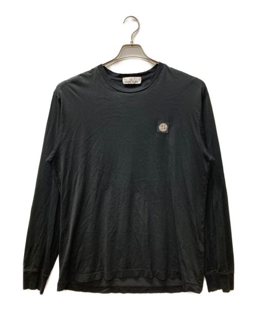 STONE ISLAND（ストーンアイランド）STONE ISLAND (ストーンアイランド) ロゴL/S TEE ブラック サイズ:XLの古着・服飾アイテム